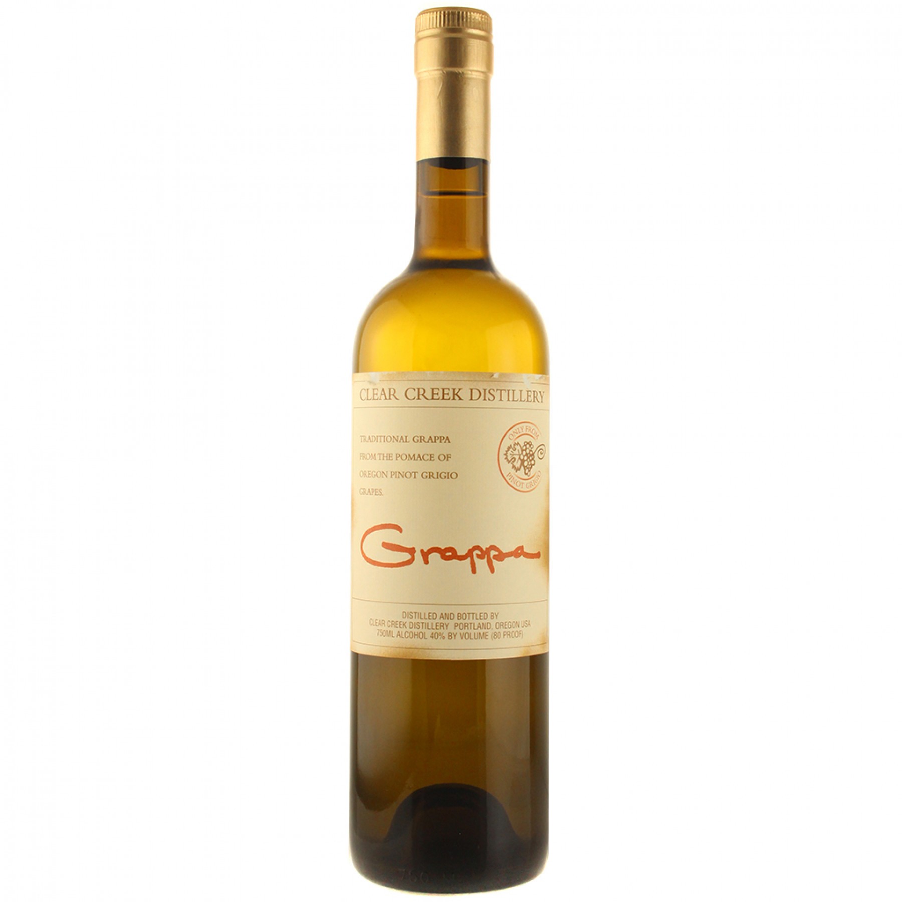 Clear Creek Grappa of Pinot Grigio