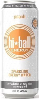 Hiball Peach Sparkling Energy Water