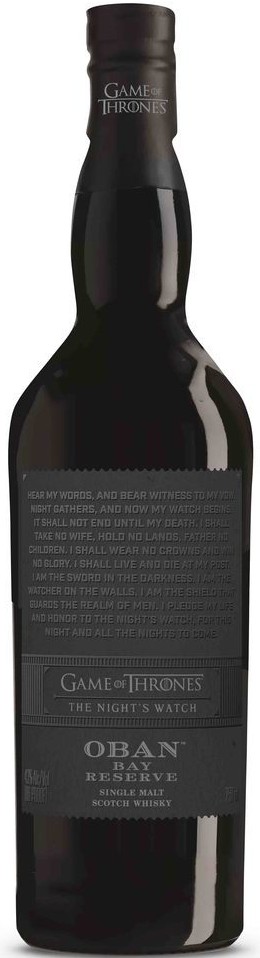Oban Bay Reserve Game Of Thrones Night's Watch Whiskey