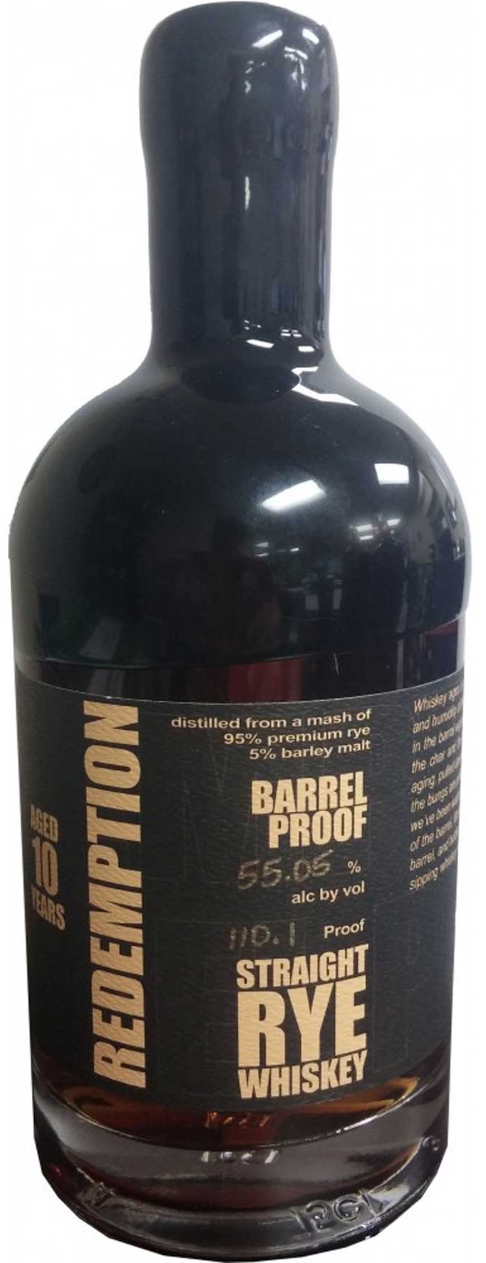 Redemption Barrel Proof 10 Year Straight Rye