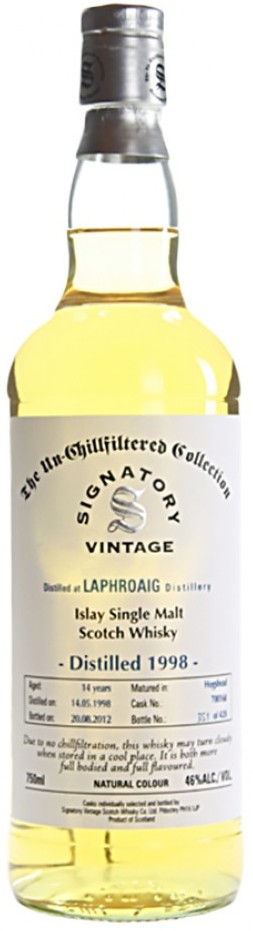 Signatory Laphroaig Unchillfiltered 14 Year Single Malt Scotch 1998