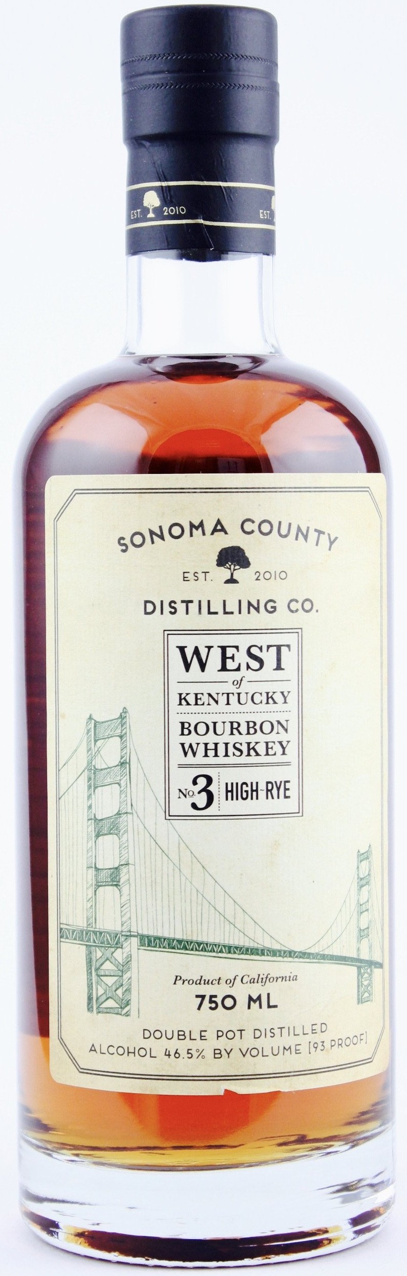 Sonoma County Distilling Co. West of Kentucky Bourbon No. 3