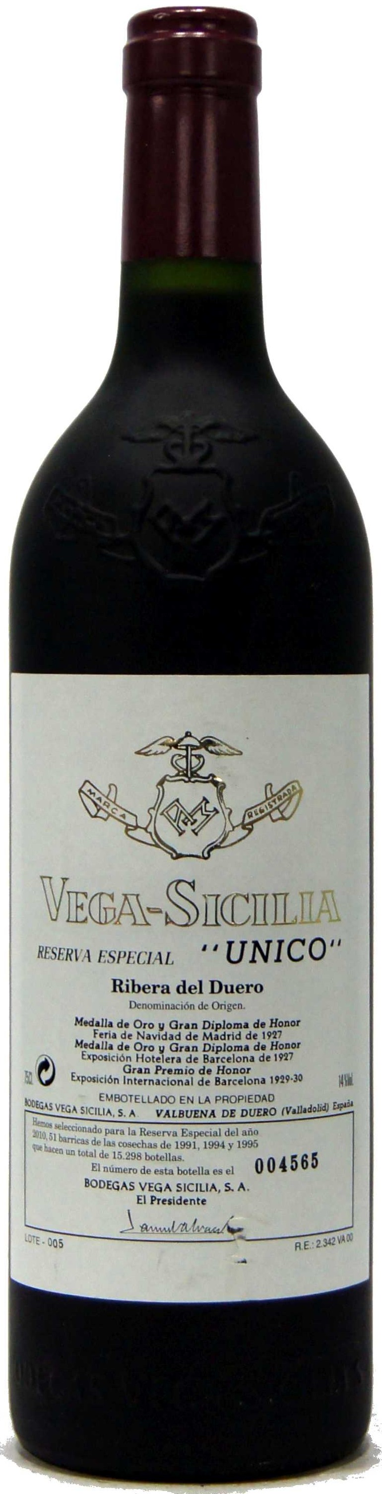 Vega Sicilia Unico Ribera del Duero 2010